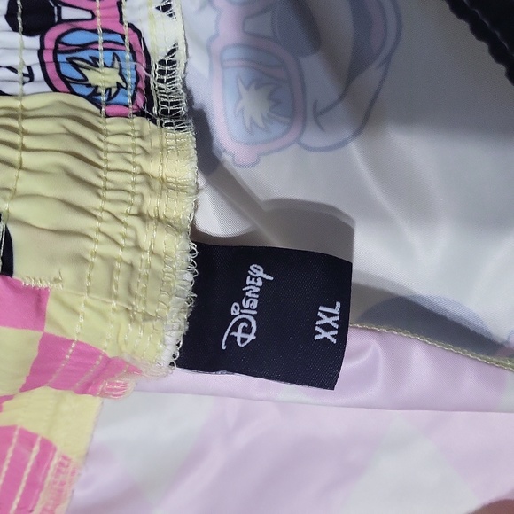 Mens XXL Disney Mickey Mouse Neff swim shorts NWT Pastels yellow Pink retro look - Picture 4 of 6